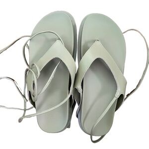 Bershka Khaki chunky lace up sandals